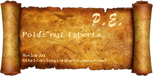 Polónyi Egberta névjegykártya